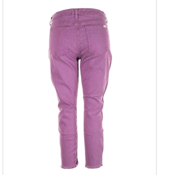 NWT Jen7 7 For all Mankind Purple Cropped Slim Fray Hem Jeans Enhance Me - Picture 2 of 5